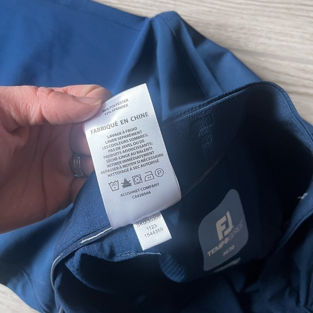 FootJoy TempoSeries Lightweight Golf Pants Navy Size 36/30 - Picture 5 of 6